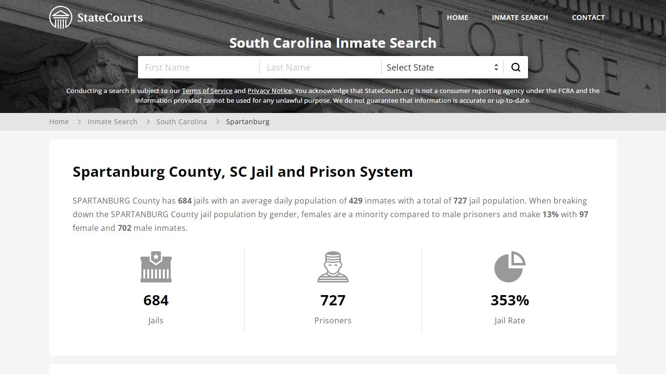 Spartanburg County, SC Inmate Search - StateCourts